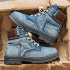 High Top Denim Canvas Boots