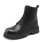 High Top Leather Chunky Boots