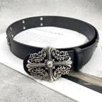 The Dagger Cross | Vintage Gothic Chrome Buckle Belt