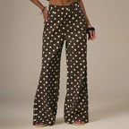 Polka Dot Baggy Jeans Retro Mid Rise Women's Pants