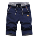 Bermuda Cargo Shorts Casual Summer Elastic Waist Knee-Length Pants