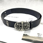 The Dagger Cross | Vintage Gothic Chrome Buckle Belt