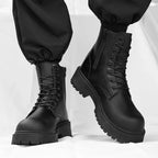 High Top Leather Chunky Boots