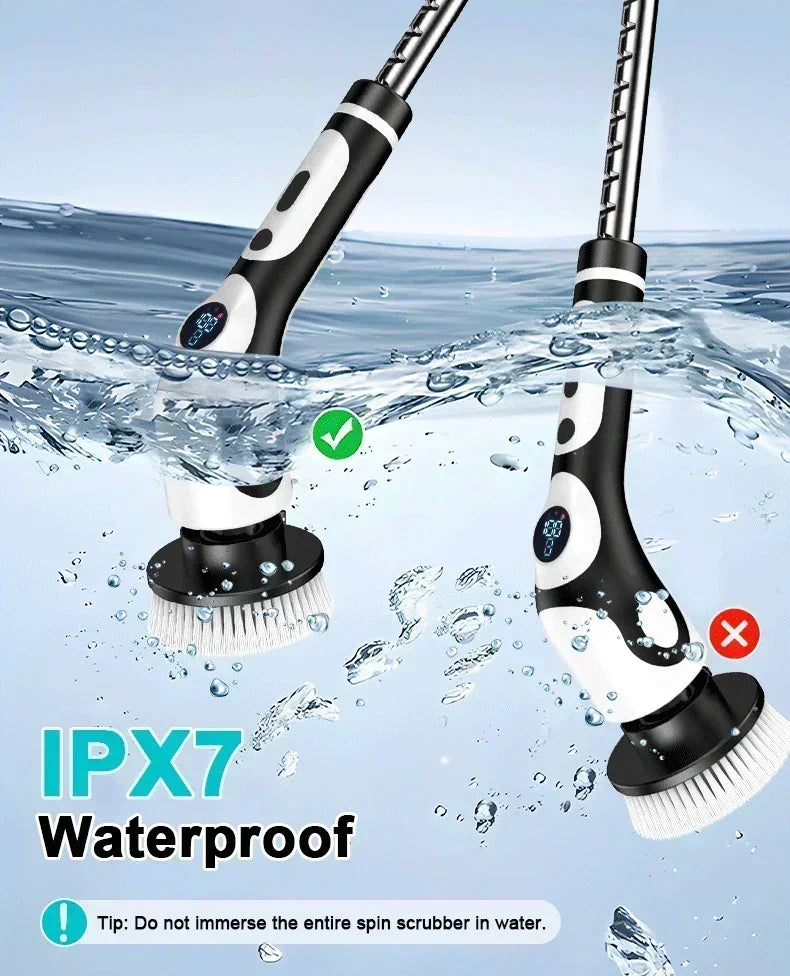 Scrub Brush Electric Bathroom Wireless Spin Cleaning Rechargeable