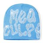 Mea Culpa Beanie With Rhinestones Warm Slouchy Cap