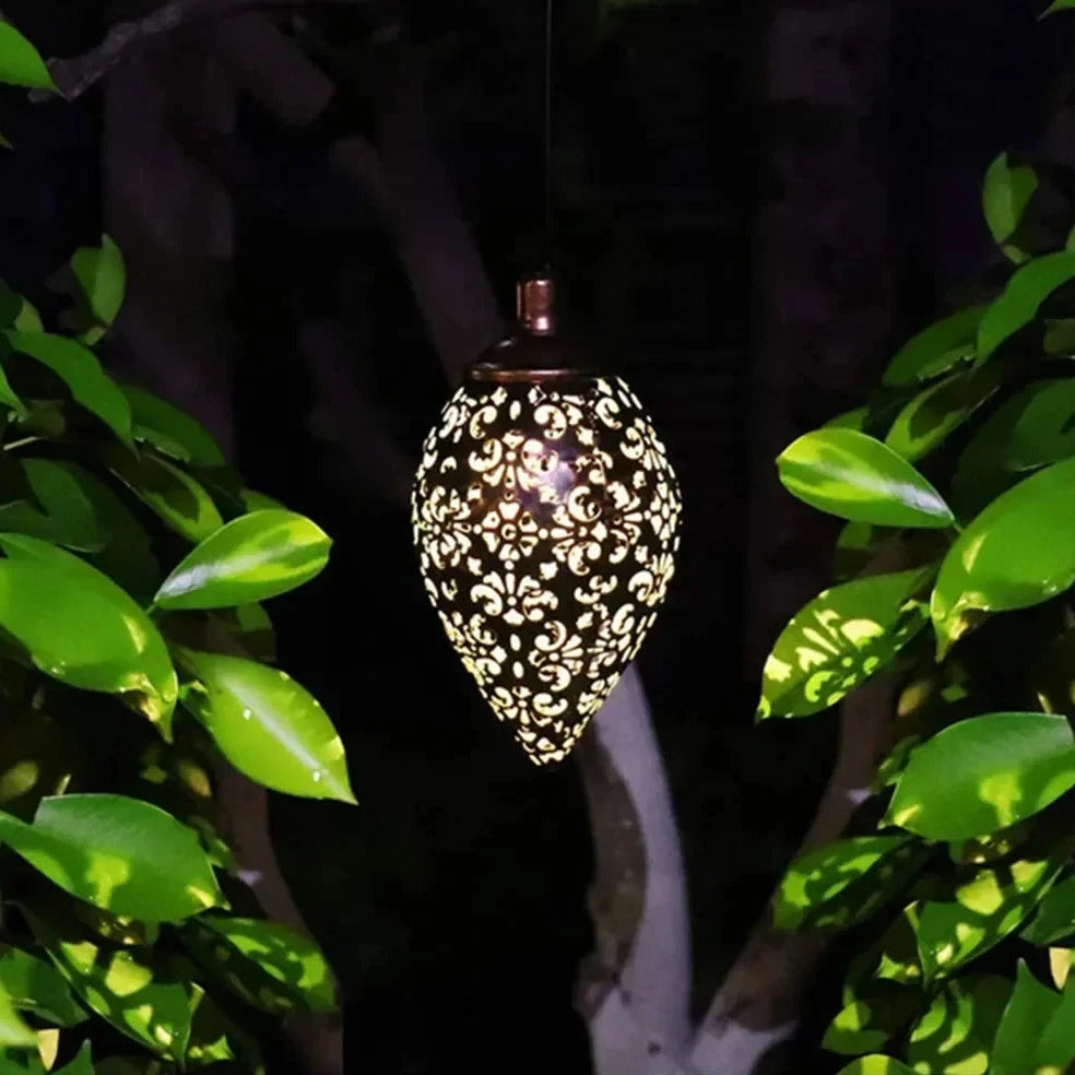 Solar Garden Lantern Light Show Hanging Outdoor Lamp Magic