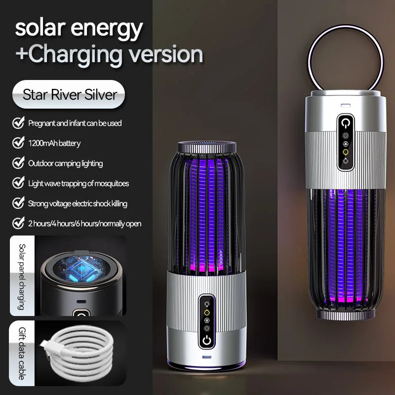 Powerful Mosquito Killer Lamp Zapper Portable Solar USB Rechargeable
