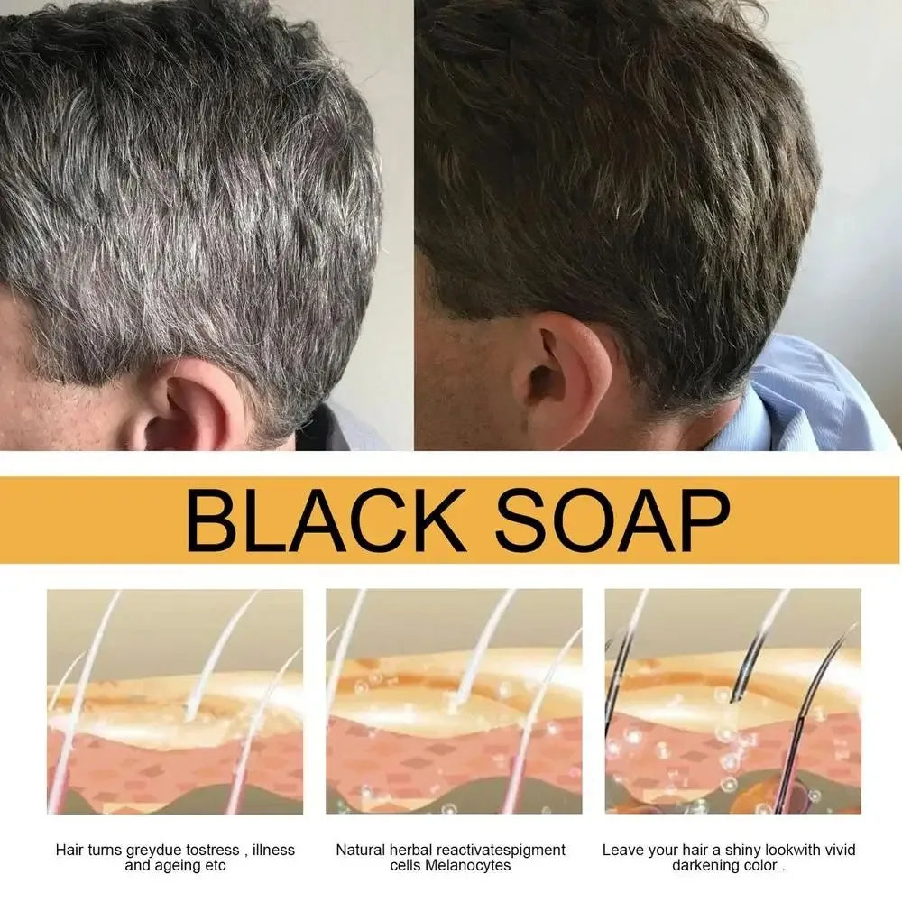 Black Hair Soap Grey-Be-Gone Revival Darkening Rejuvenating