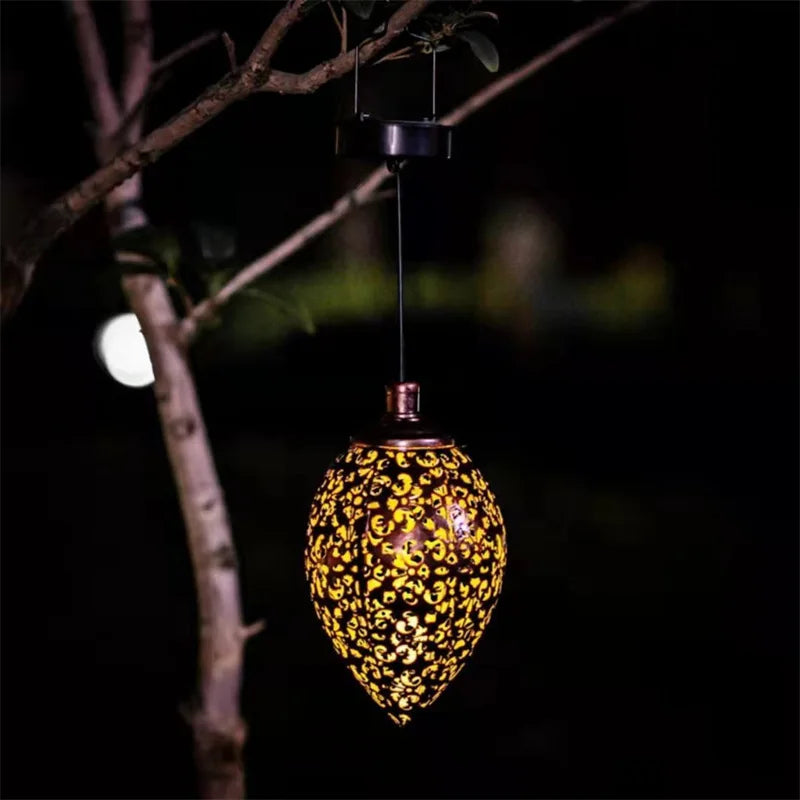 Solar Garden Lantern Light Show Hanging Outdoor Lamp Magic