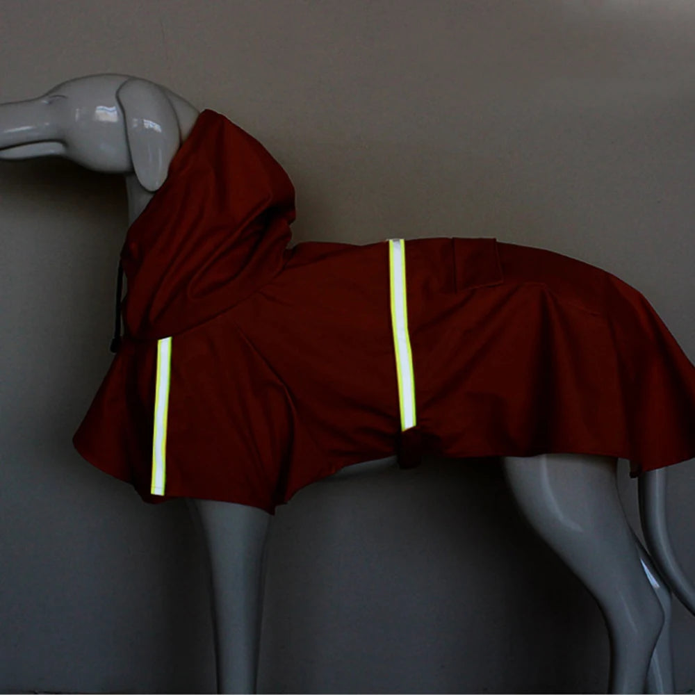 Large Dog Raincoat Cloak Style Waterproof Reflective Pet Jacket
