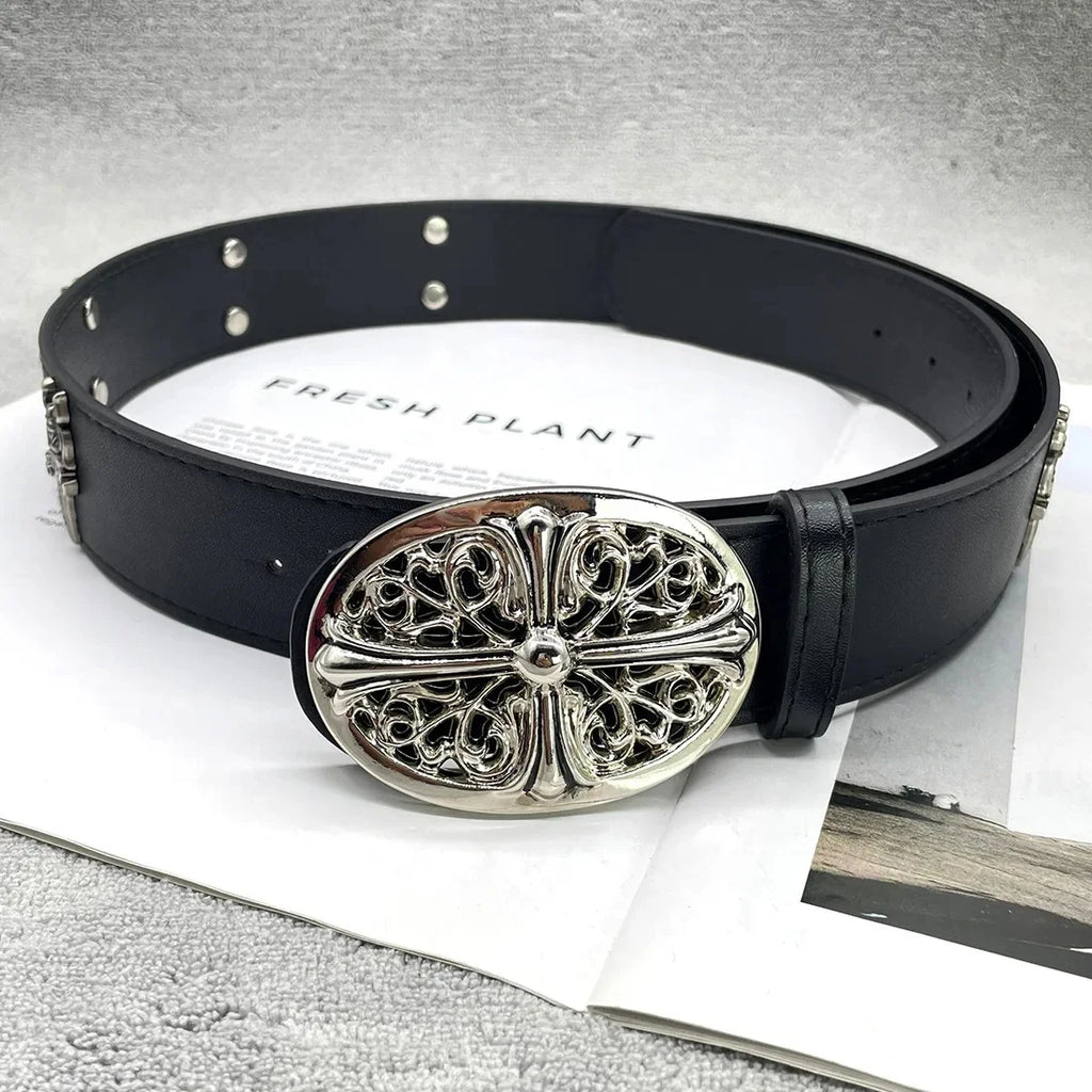 The Dagger Cross | Vintage Gothic Chrome Hearts Buckle Belt