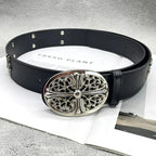 The Dagger Cross | Vintage Gothic Chrome Buckle Belt