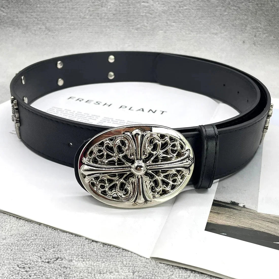 The Dagger Cross | Vintage Gothic Chrome Hearts Buckle Belt