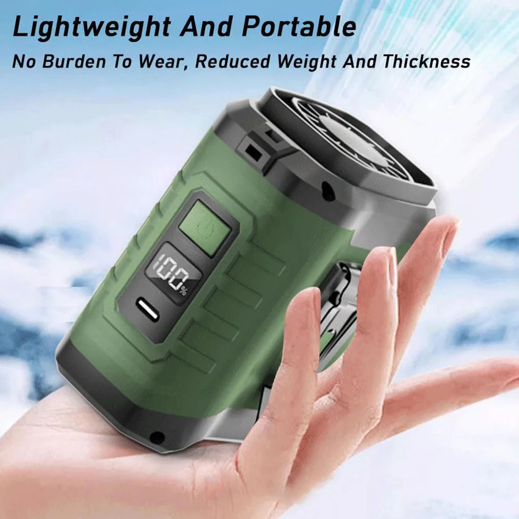 Portable personal air cooling fan.