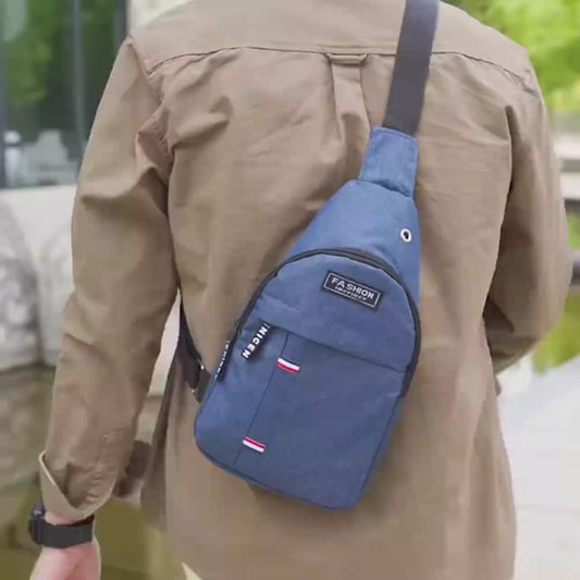Waterproof Shoulder Sling Fanny Backpack Adjustable Strap Anti-Theft Headphone Slot