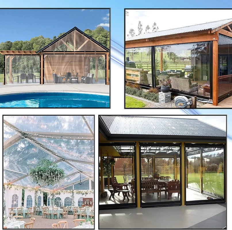 Clear Waterproof Tarp Rain Cover Transparent Multi Purpose Canopy