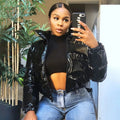 Bubble Shiny Puffer Jacket Cropped Short Parker Women's