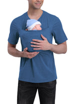 Baby Carrier T-shirt Kangaroo Dad Shirt Pure Cotton Thickened