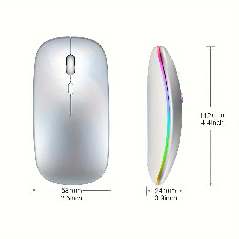 Mute Quiet No-Click Silent Computer Mouse Bluetooth USB Rechargeable