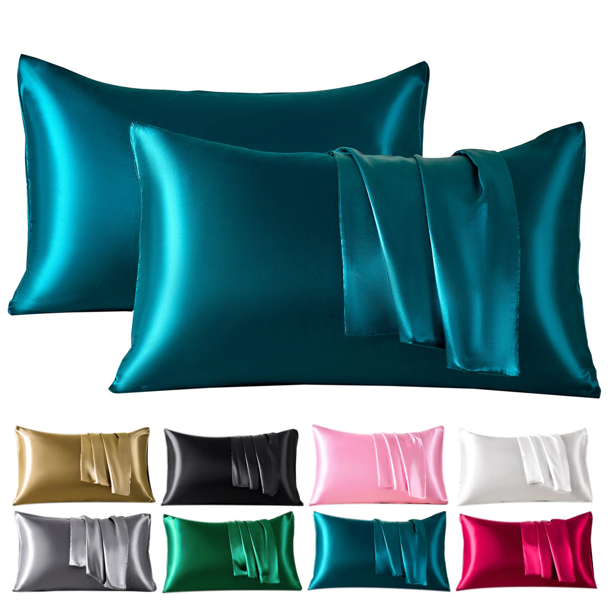 Silky Satin Pillowcase for Frizzy Hair Beauty Pillow Cover