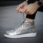 High Top Sneakers Luxury Glitter Boots