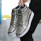 High Top Sneakers Luxury Glitter Boots