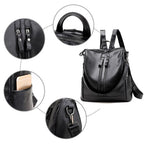 Soft Leather Backpack Commute Travel Shoulder Bag