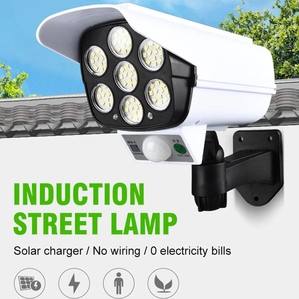 Dummy Security Camera Fake CCTV with Real Floodlight Motion Sensor Waterproof Spotlight