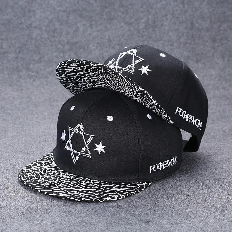 Hip Hop Embroidered Flat Brim Cap