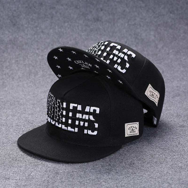 Hip Hop Embroidered Flat Brim Cap