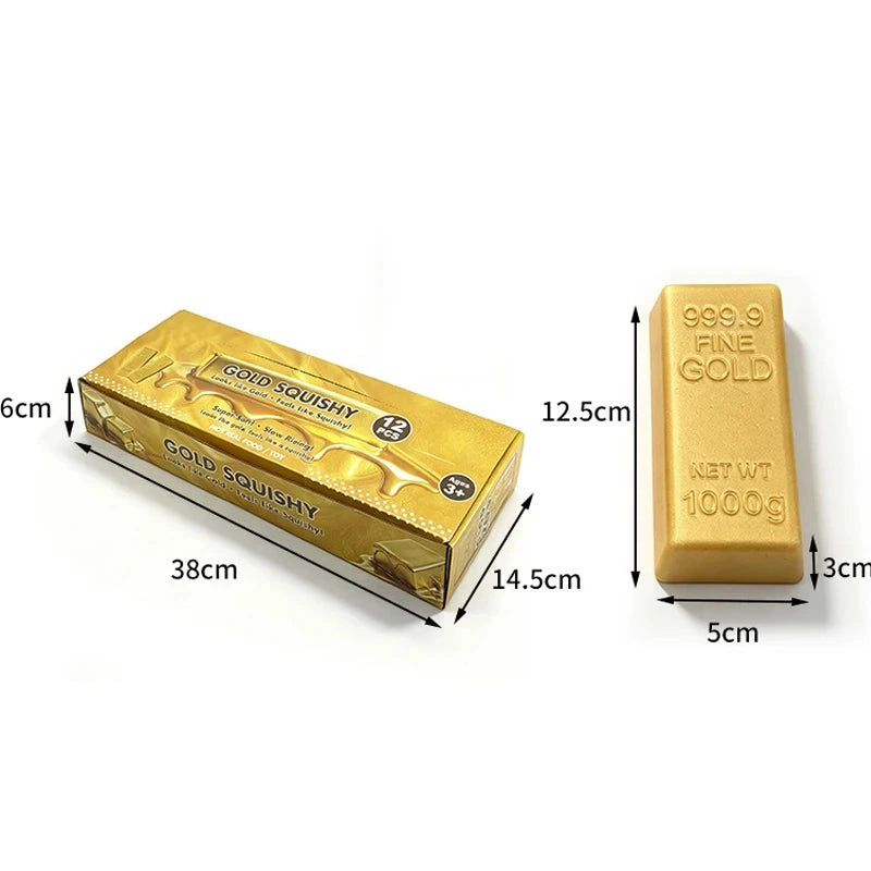 Gold Bar Squishy Squeeze Stress Relief Fidget Toy