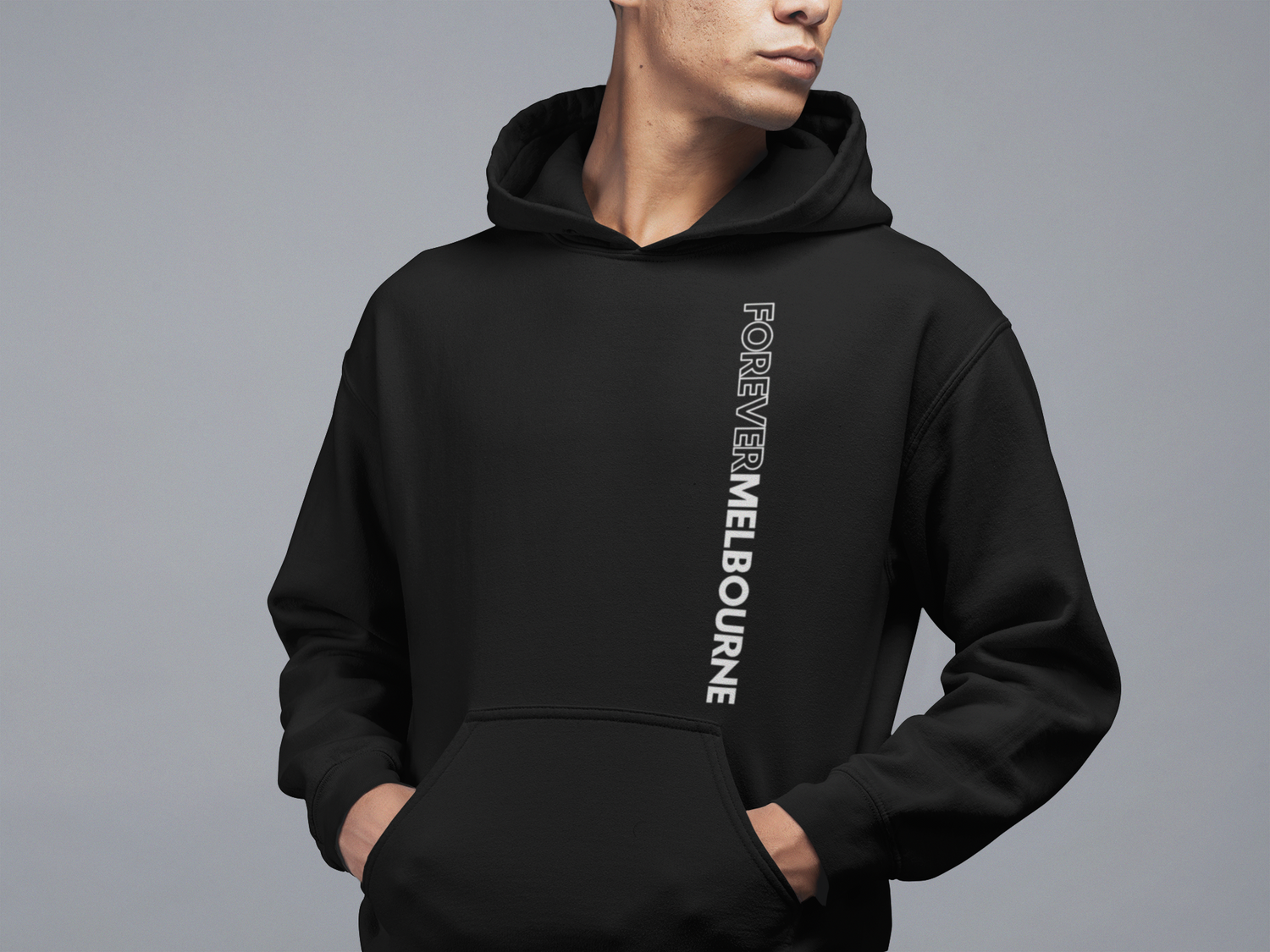 Forever Melbourne vertical - Unisex kangaroo-pockets hoodie / and in oversized sizes! 