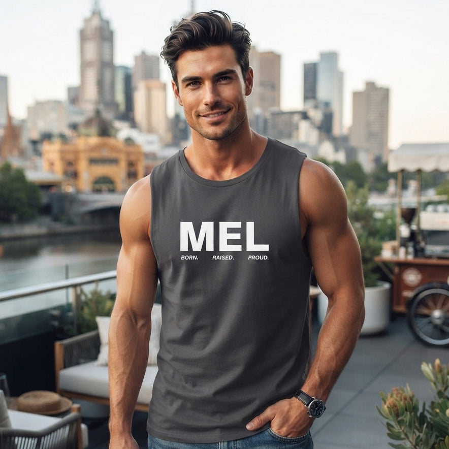 Melbourne Born Raised Men's Tank Top Gym Workout Singlet
