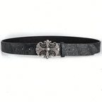 Retro Men's Belt Bohemian Buckle Cross Punk Gothic Extra Long 130cm