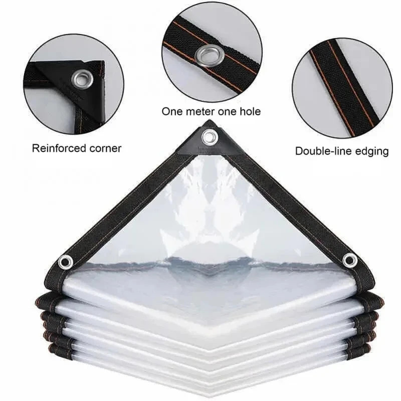 Clear Waterproof Tarp Rain Cover Transparent Multi Purpose Canopy