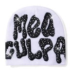 Mea Culpa Beanie With Rhinestones Warm Slouchy Cap