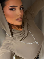 Hoodie Crop Top Lightweight Sporty Hooded