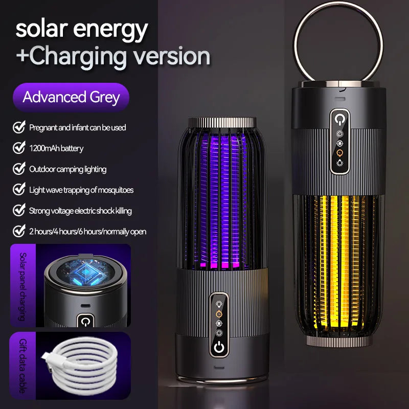 Powerful Mosquito Killer Lamp Zapper Portable Solar USB Rechargeable