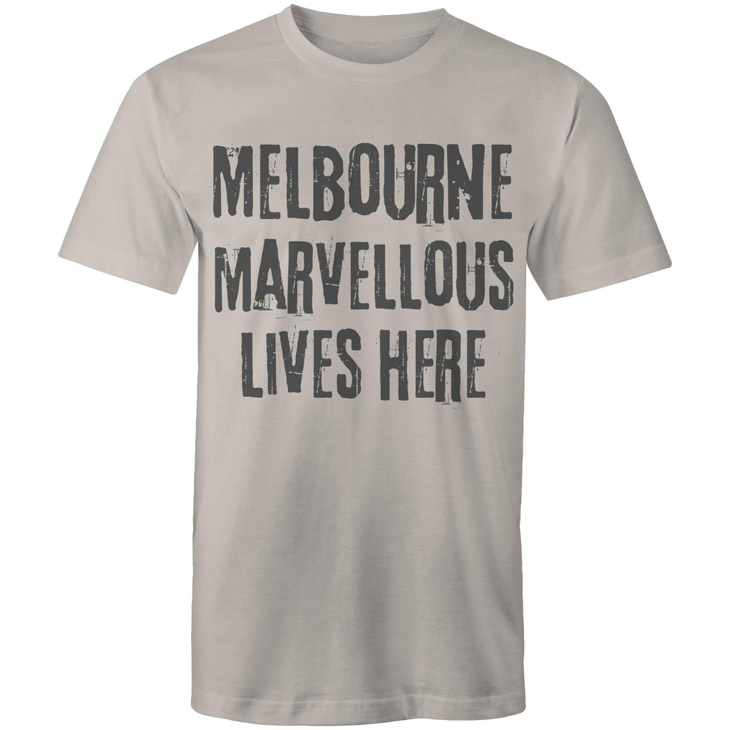 Men's Melbourne T-shirt "Marvellous lives here" - Slogan Tee Plus Sizes
