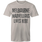 Men's Melbourne T-shirt "Marvellous lives here" - Slogan Tee Plus Sizes