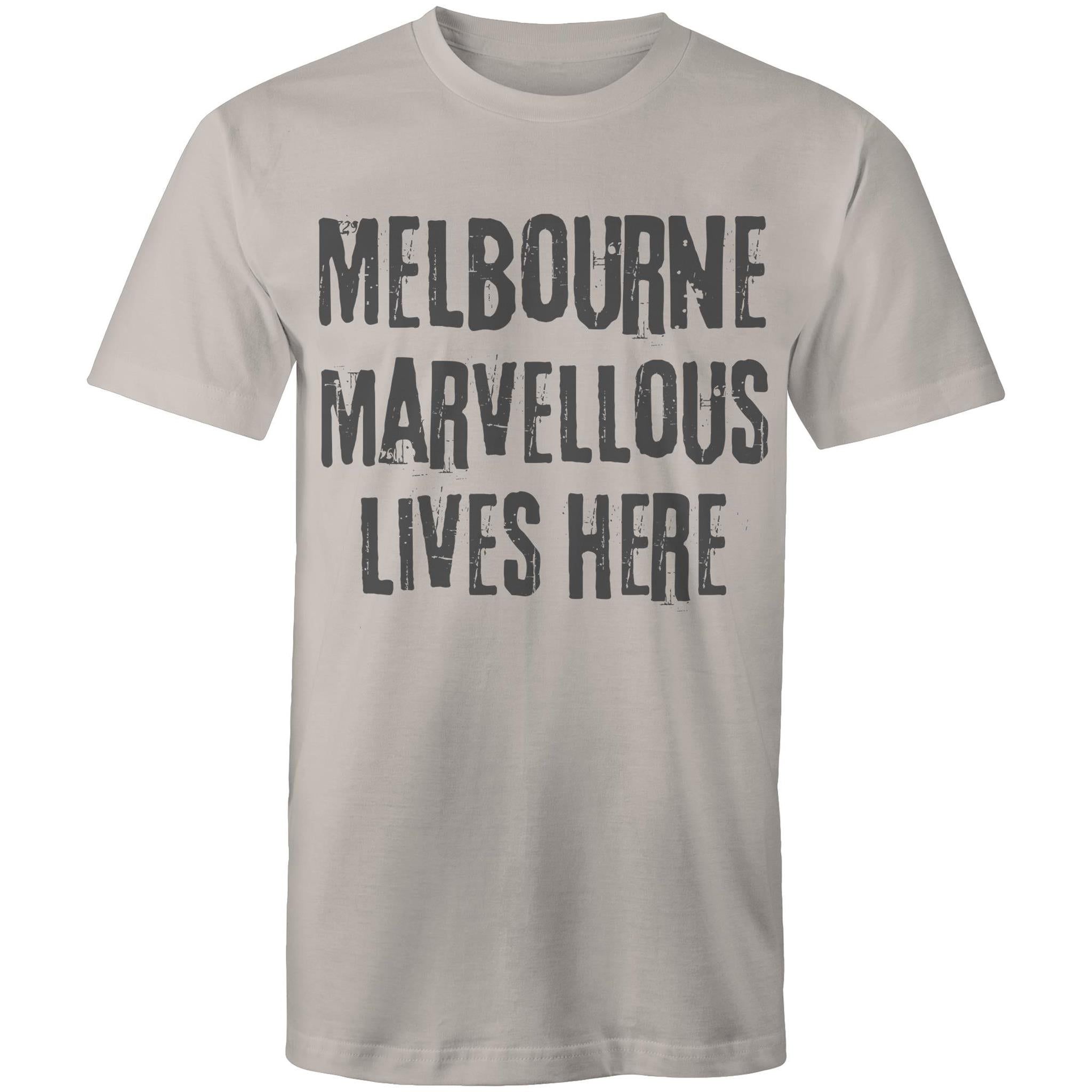 Men's Melbourne T-shirt "Marvellous lives here" - Slogan Tee Plus Sizes