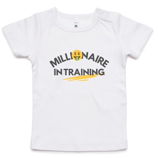 Funny Toddler T-shirt "Millionaire In Training" - Infant Wee Tee