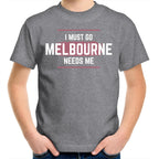 Funny Kids Superhero T-shirt "Melbourne Needs Me" Unisex Tee