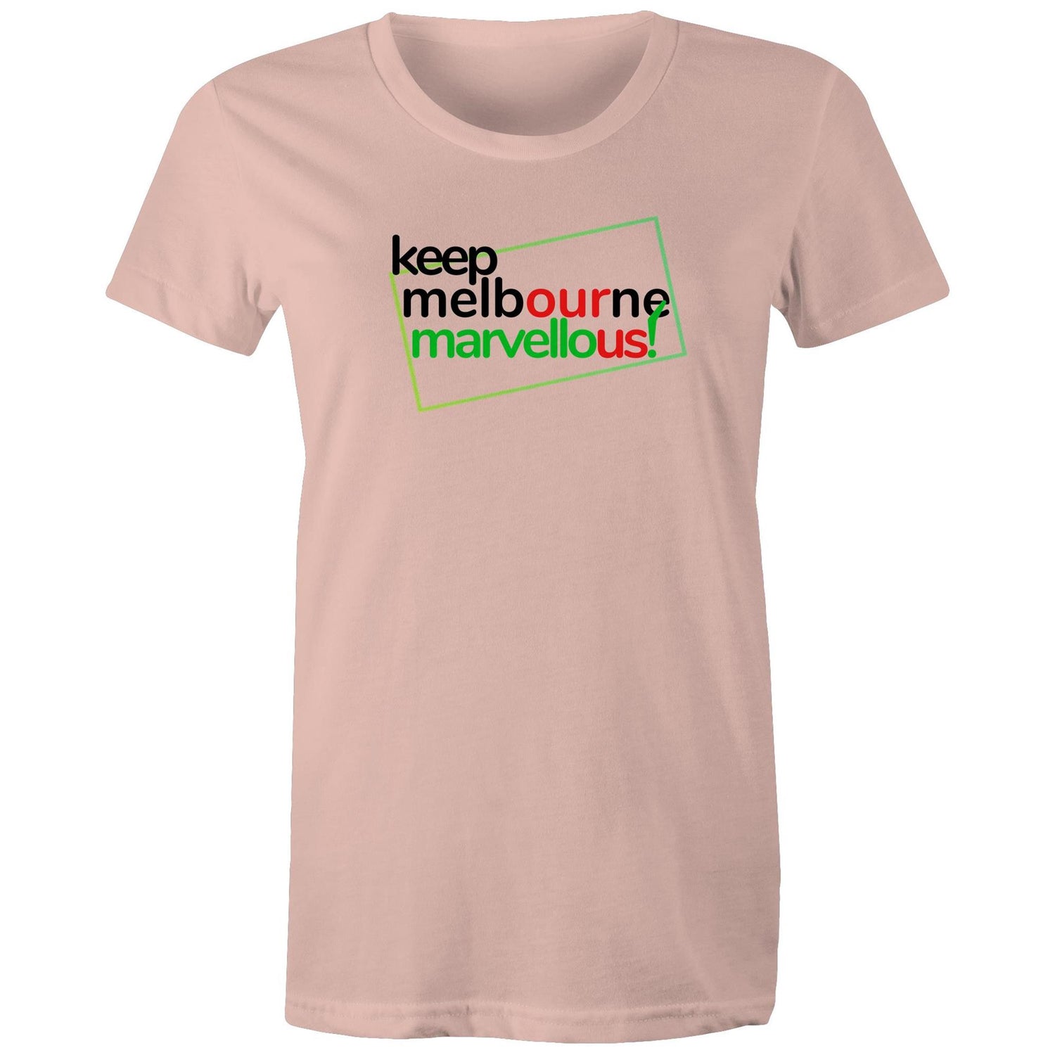 Women's Hoddle Grid Design Ladies Slogan T-shirt Keep Melbourne Marvellous!