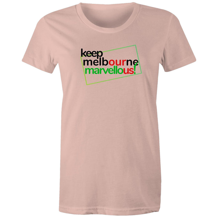 Women's Hoddle Grid Design Ladies Slogan T-shirt Keep Melbourne Marvellous!