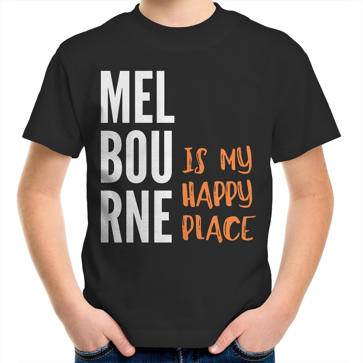 Funny Kids T-shirt "Melbourne Is My Happy Place" - Youth Crew Tee