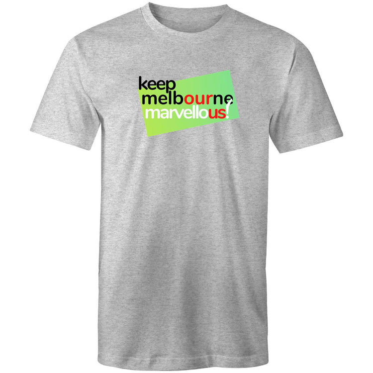 Men's T-shirt "Keep Melbourne Marvellous!" Hoddle Grid Garden State Green Design Tee