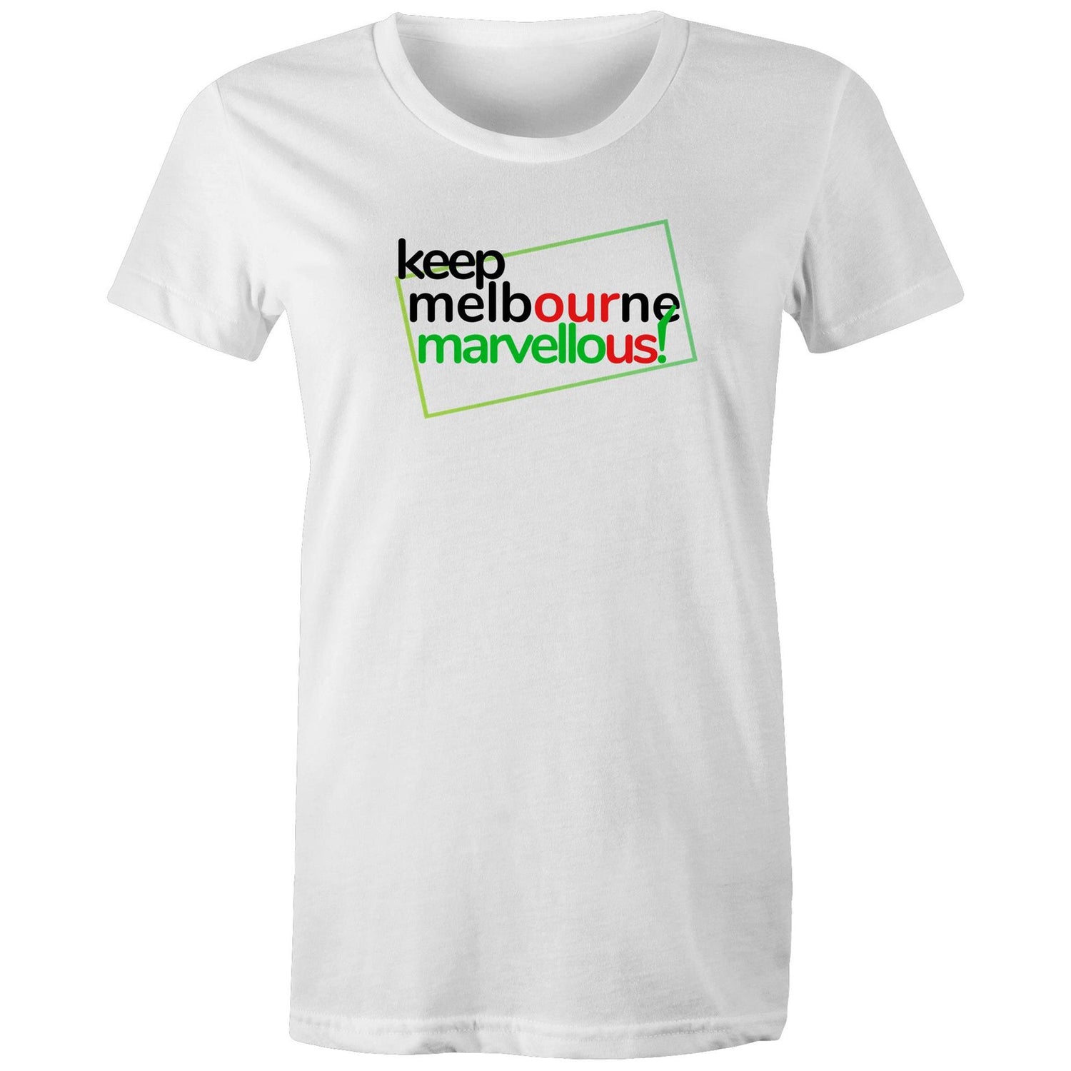 Women's Hoddle Grid Design Ladies Slogan T-shirt Keep Melbourne Marvellous!