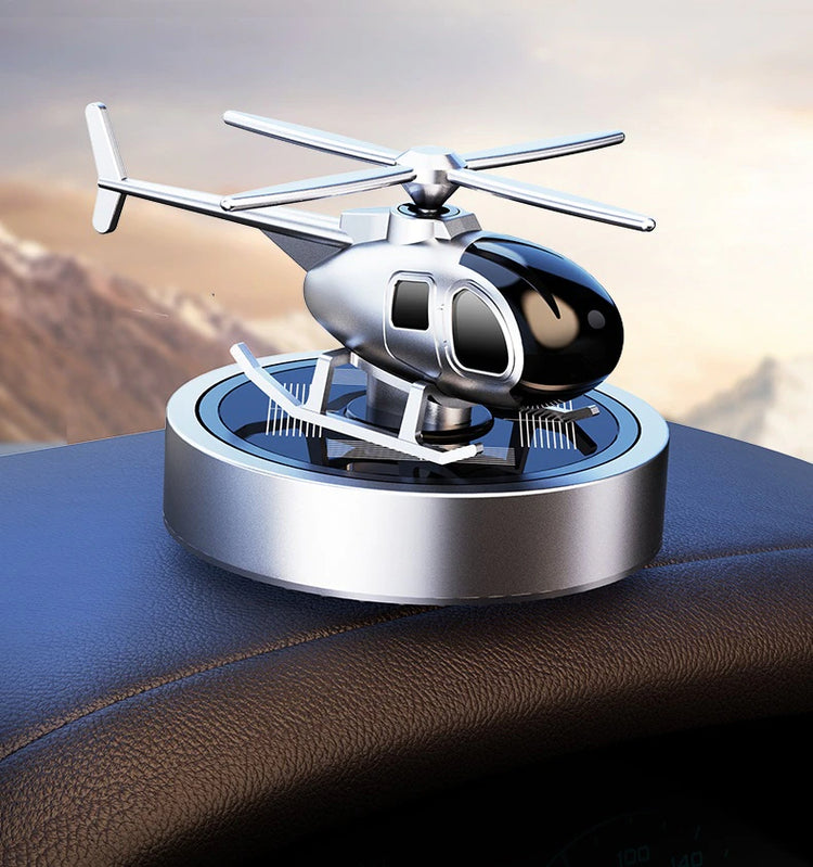 Helicopter Car Air Freshener Sunlight Powered Dashboard Mount Purifier