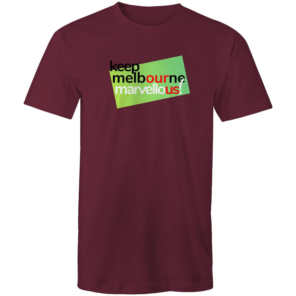 Men's T-shirt "Keep Melbourne Marvellous!" Hoddle Grid Garden State Green Design Plus Sizes Tee